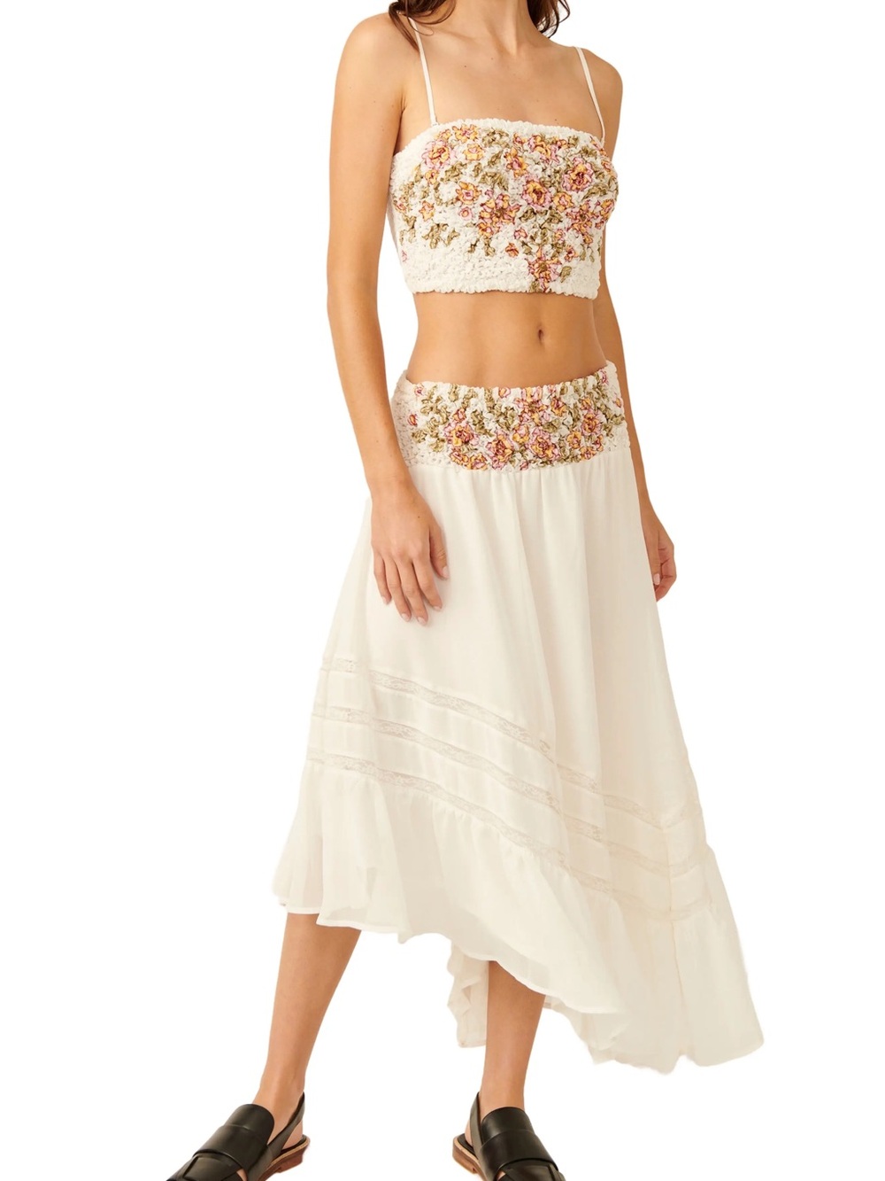 Free people ivory floral 2 piece set - Picture 2 of 14